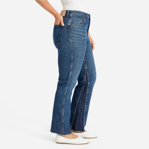 Everlane The Cheeky Bootcut Two-tone Raw Hem Jeans Size 30 - Picture 5 of 14
